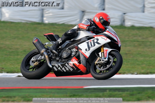 2009-09-26 Imola 0062 Rivazza - Superstock 1000 - Free Practice - Federico Biaggi - Aprilia RSV4 Factory